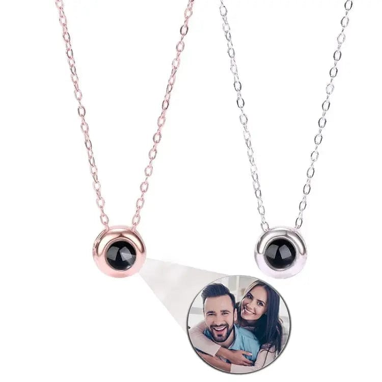 Custom Heart Drop Projection Photo Necklace | Upload Your Hidden Photo - Hidden Forever