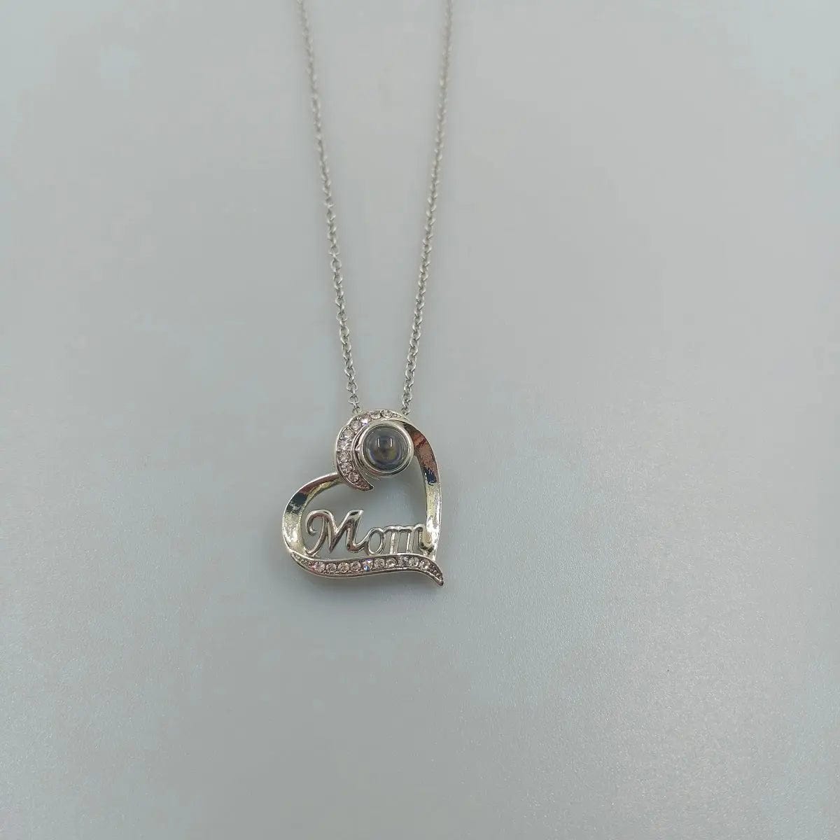 Custom Photo Projection Heart Mom Pendant Necklace - Hidden Forever