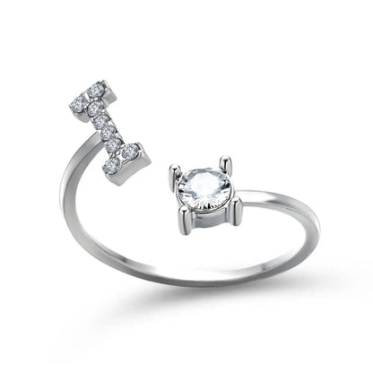 Adjustable Initial Ring - Letters A-Z - Hidden Forever