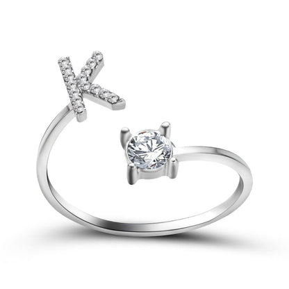 Adjustable Initial Ring - Letters A-Z - Hidden Forever