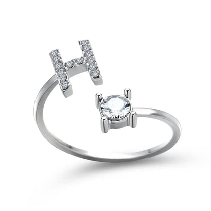 Adjustable Initial Ring - Letters A-Z - Hidden Forever