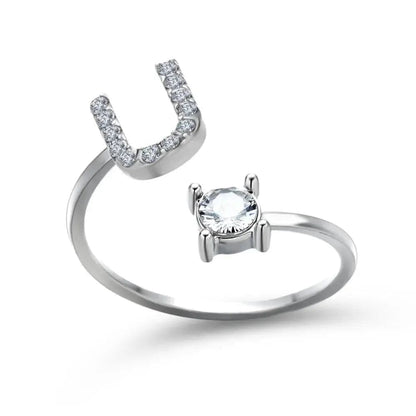 Adjustable Initial Ring - Letters A-Z - Hidden Forever