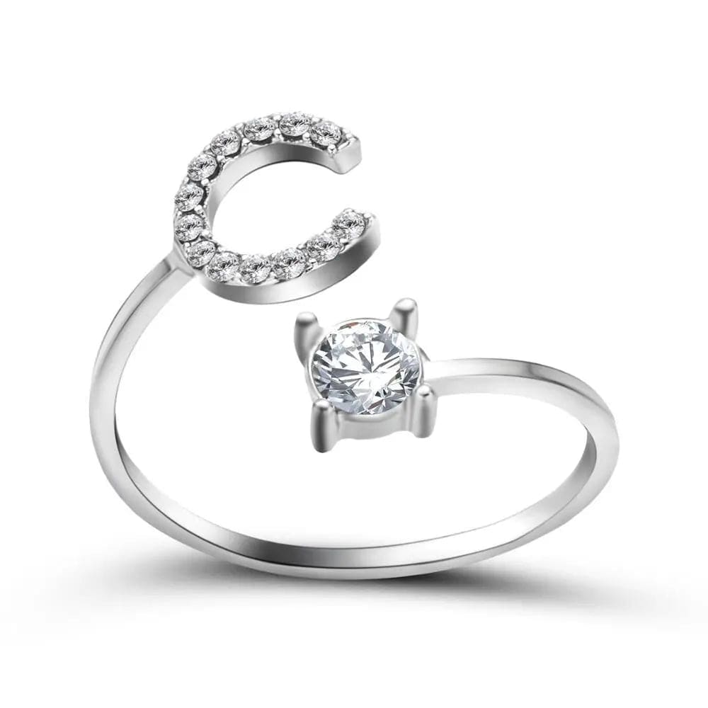 Adjustable Initial Ring - Letters A-Z - Hidden Forever