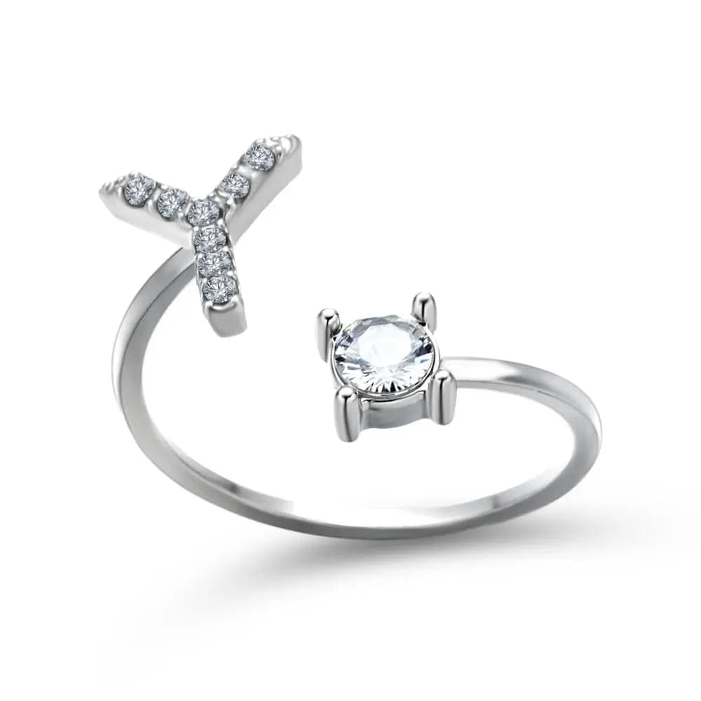 Adjustable Initial Ring - Letters A-Z - Hidden Forever
