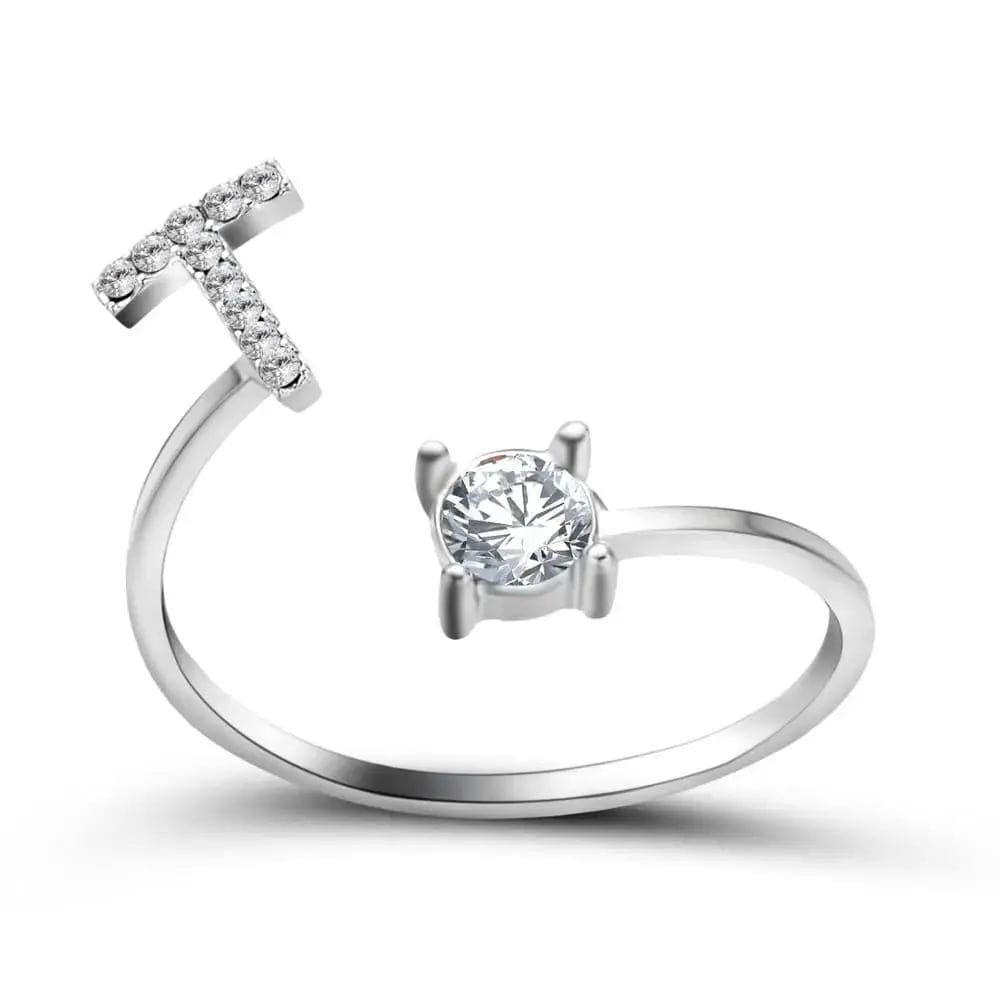 Adjustable Initial Ring - Letters A-Z - Hidden Forever