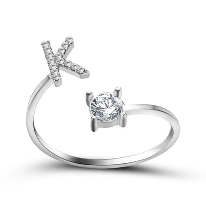 Adjustable Initial Ring - Letters A-Z - Hidden Forever
