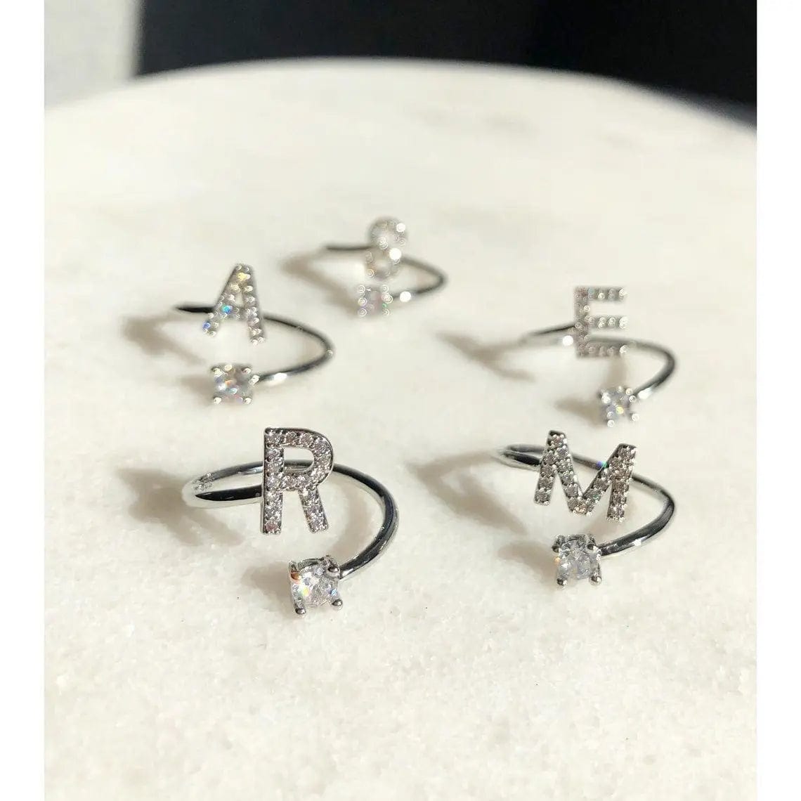 Adjustable Initial Ring - Letters A-Z - Hidden Forever