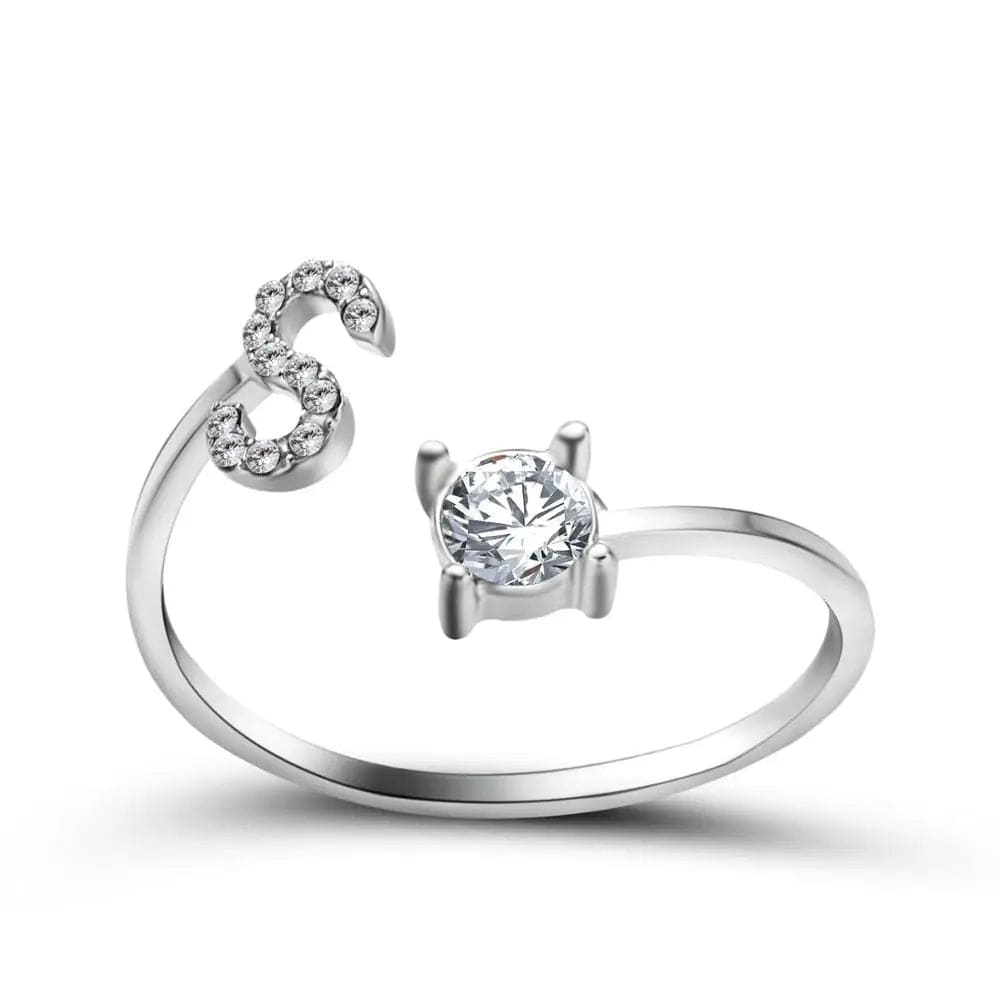 Adjustable Initial Ring - Letters A-Z - Hidden Forever