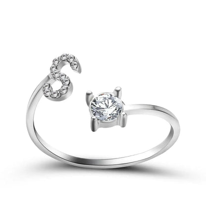 Adjustable Initial Ring - Letters A-Z - Hidden Forever