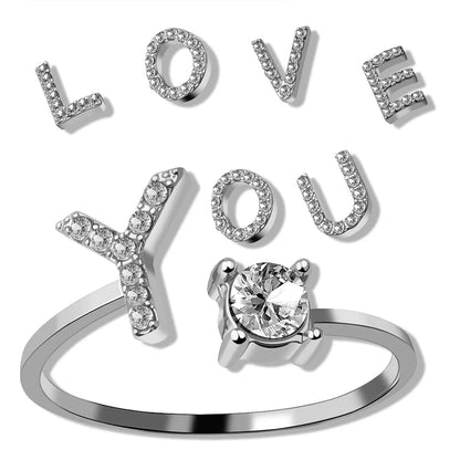 Adjustable Initial Ring - Letters A-Z - Hidden Forever