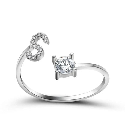 Adjustable Initial Ring - Letters A-Z - Hidden Forever
