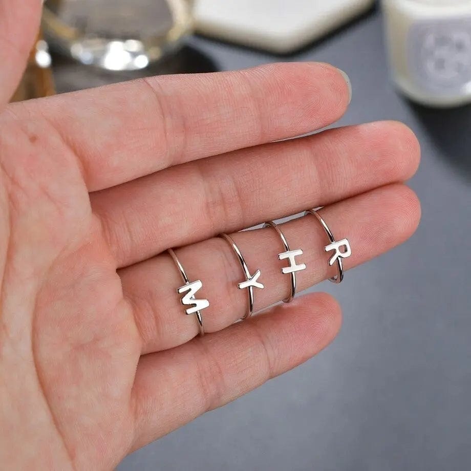 Adjustable Initial Ring - Letters A-Z - Hidden Forever