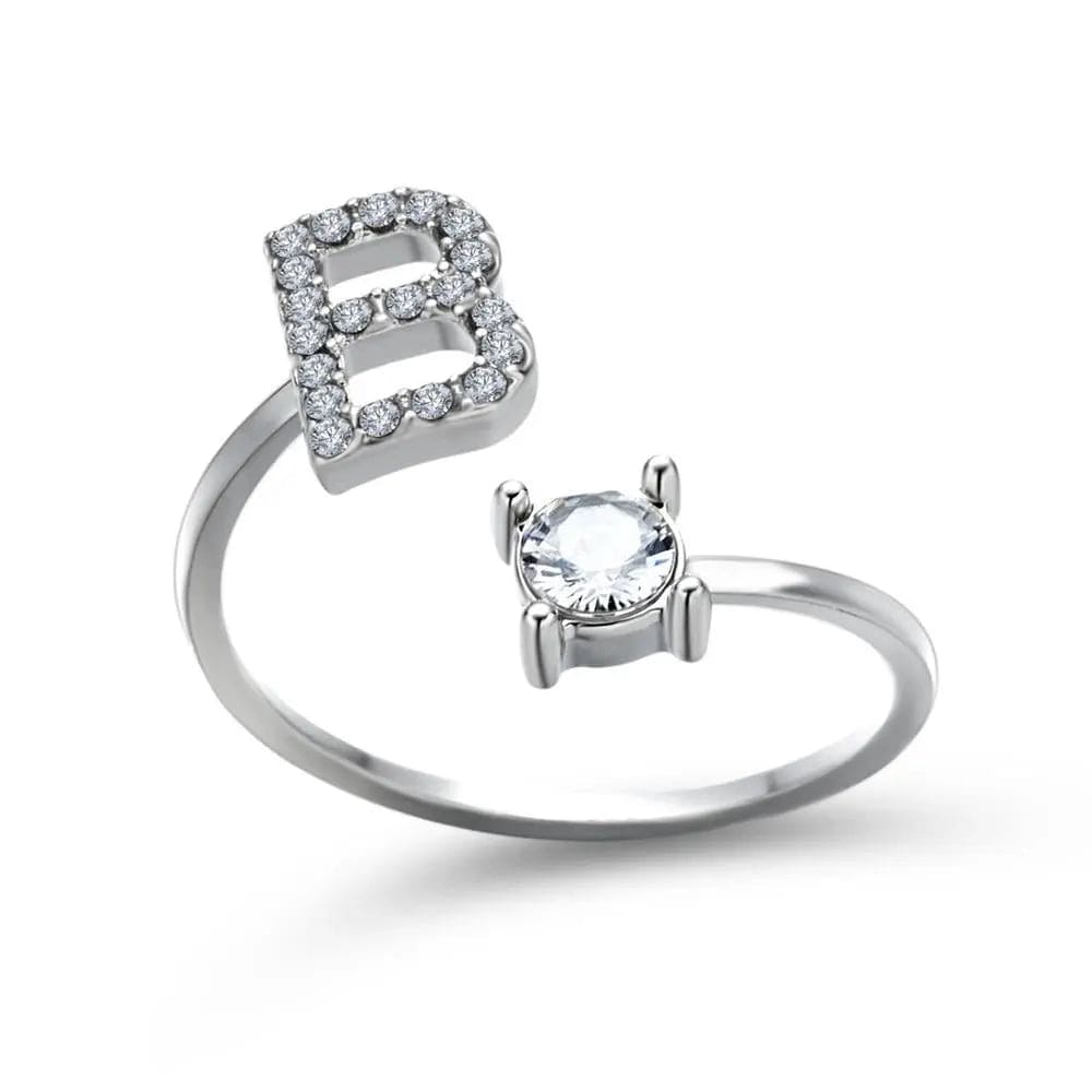 Adjustable Initial Ring - Letters A-Z - Hidden Forever
