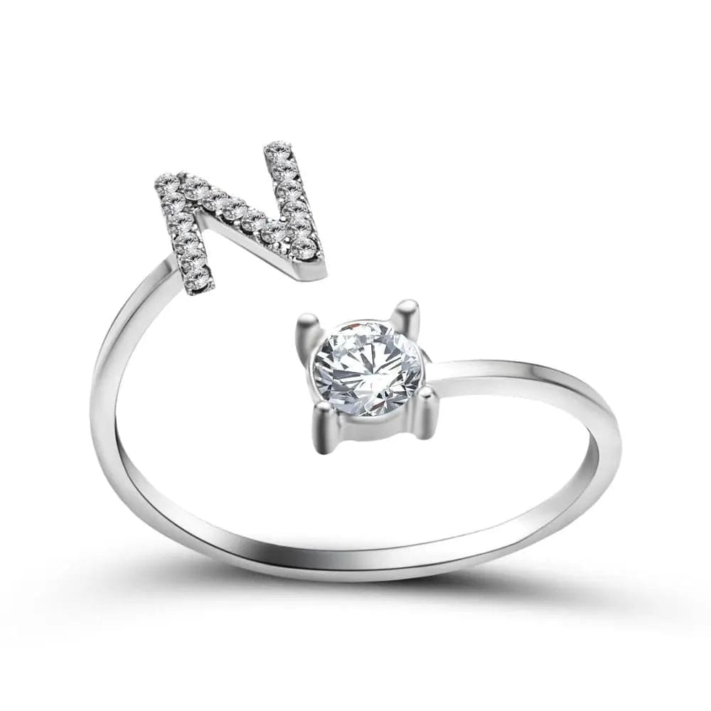 Adjustable Initial Ring - Letters A-Z - Hidden Forever