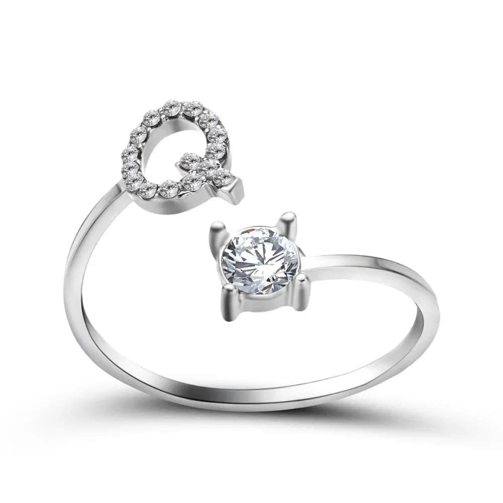 Adjustable Initial Ring - Letters A-Z - Hidden Forever
