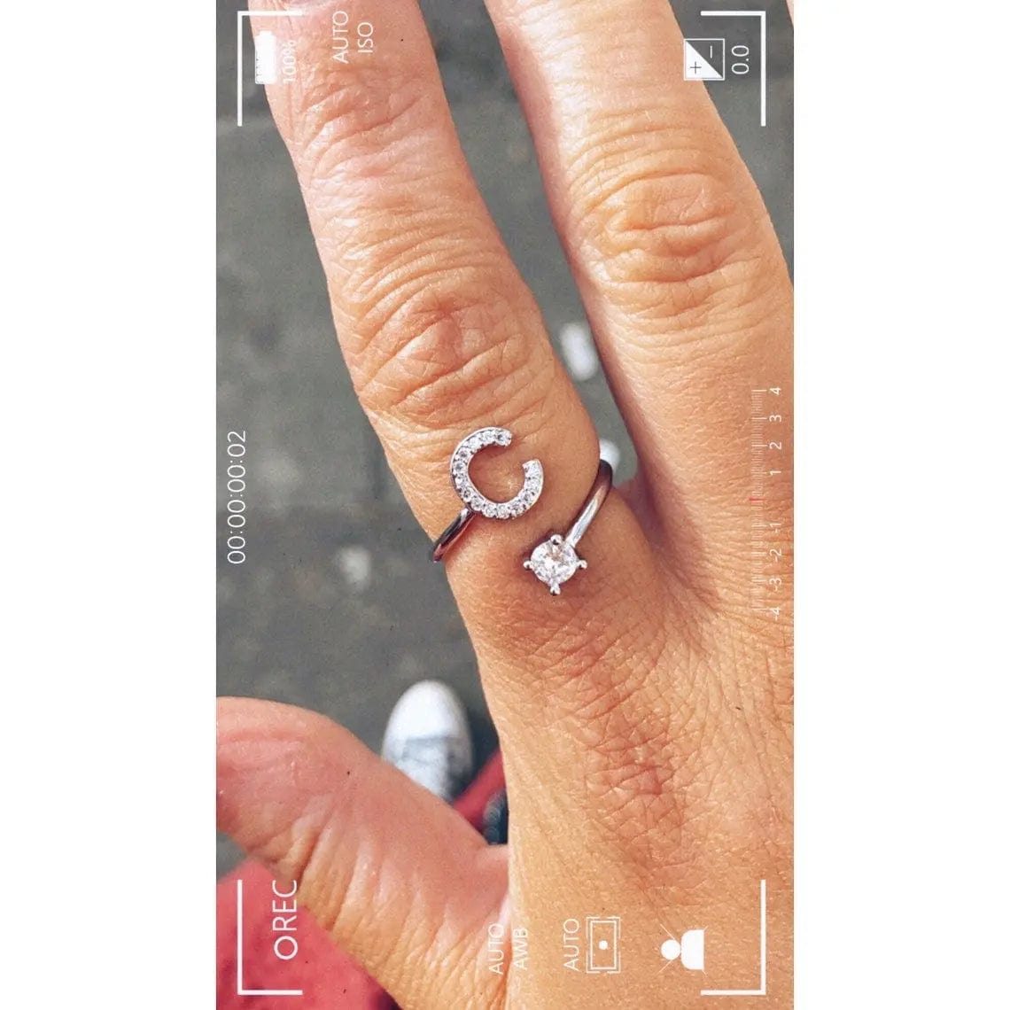 Adjustable Initial Ring - Letters A-Z - Hidden Forever