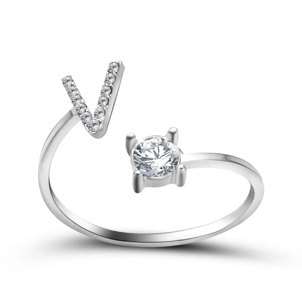Adjustable Initial Ring - Letters A-Z - Hidden Forever