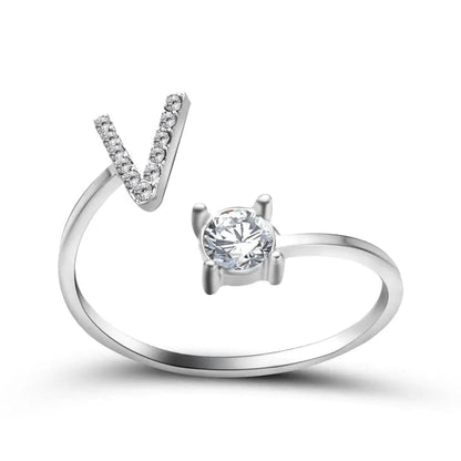 Adjustable Initial Ring - Letters A-Z - Hidden Forever