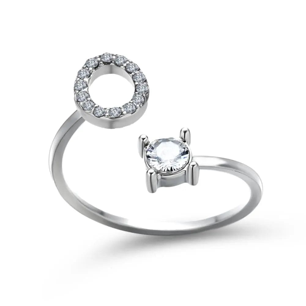 Adjustable Initial Ring - Letters A-Z - Hidden Forever