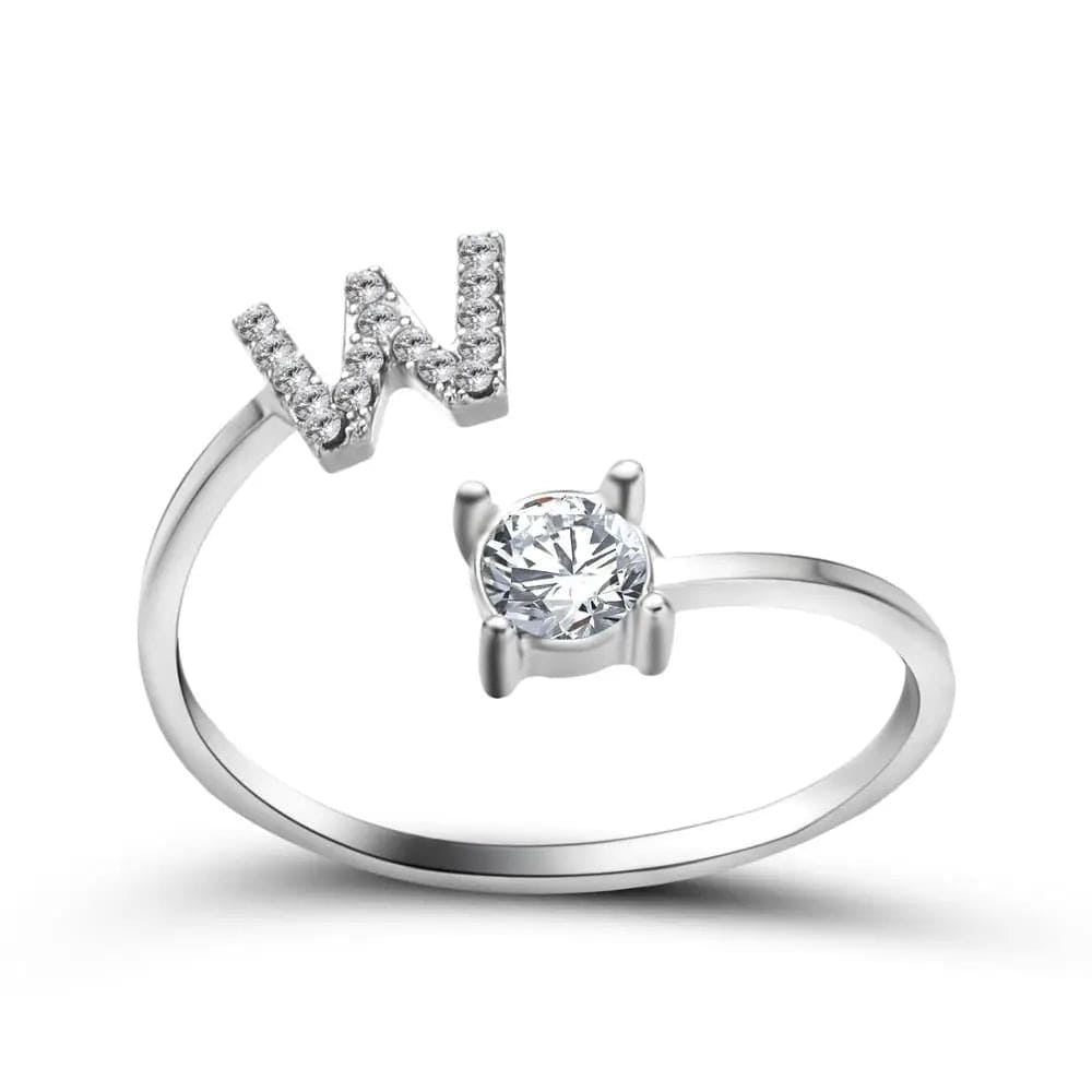 Adjustable Initial Ring - Letters A-Z - Hidden Forever