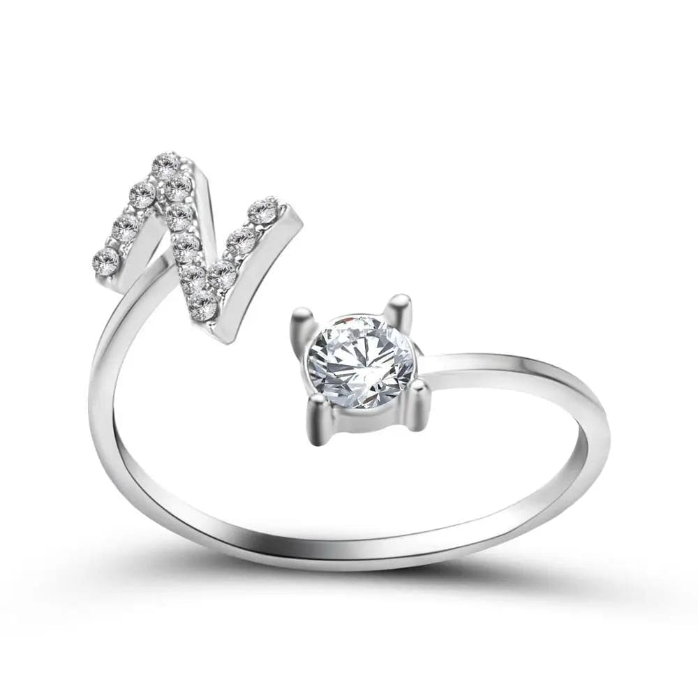 Adjustable Initial Ring - Letters A-Z - Hidden Forever