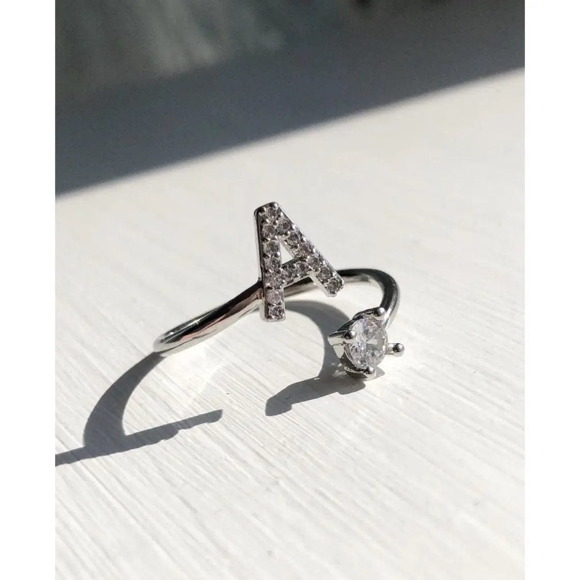 Adjustable Initial Ring - Letters A-Z - Hidden Forever