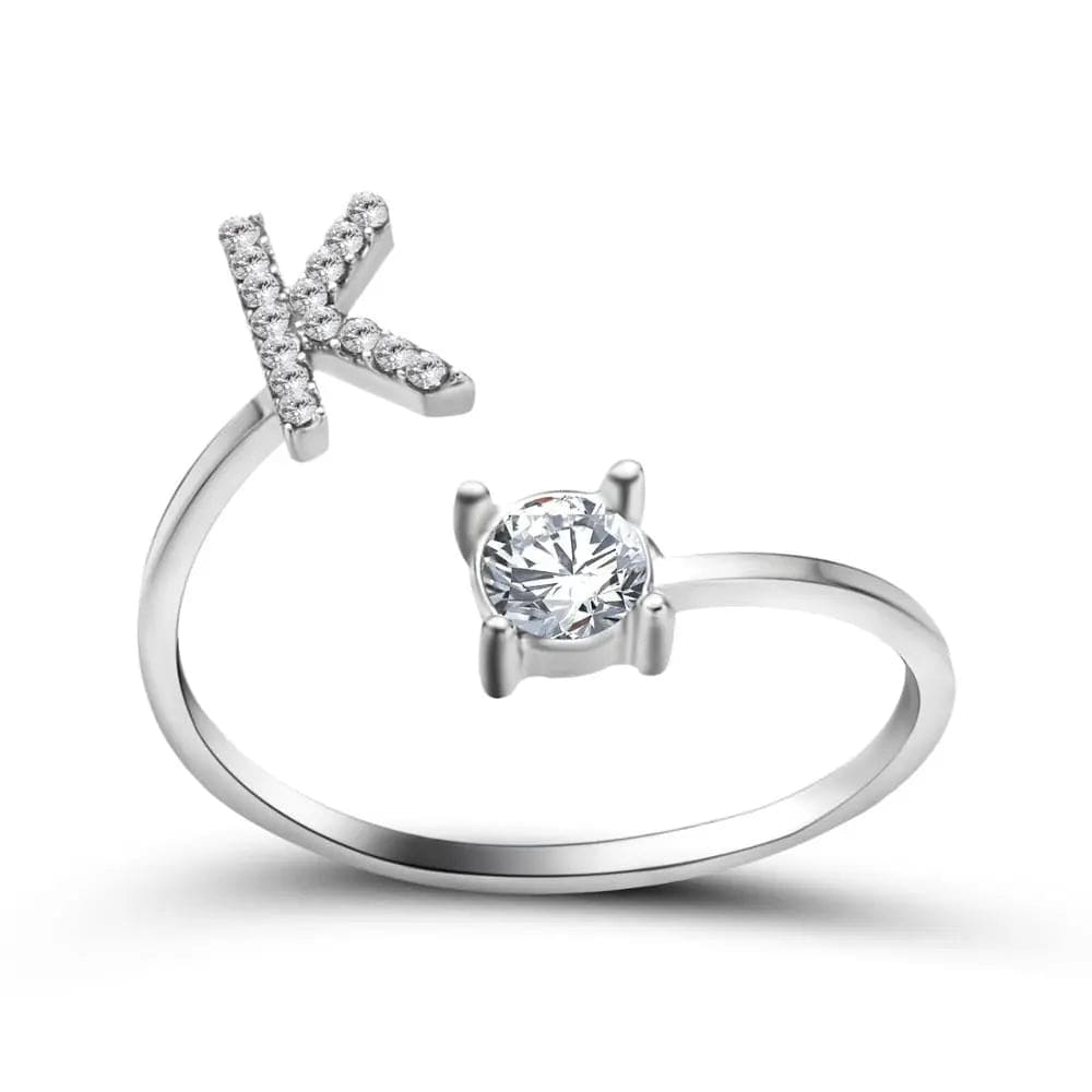 Adjustable Initial Ring - Letters A-Z - Hidden Forever