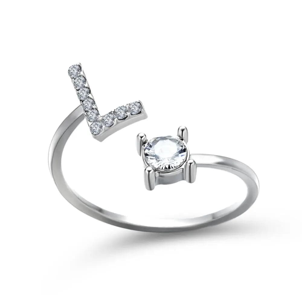 Adjustable Initial Ring - Letters A-Z - Hidden Forever