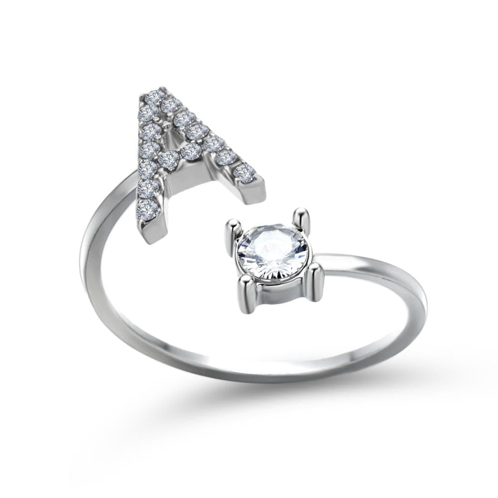 Adjustable Initial Ring - Letters A-Z - Hidden Forever