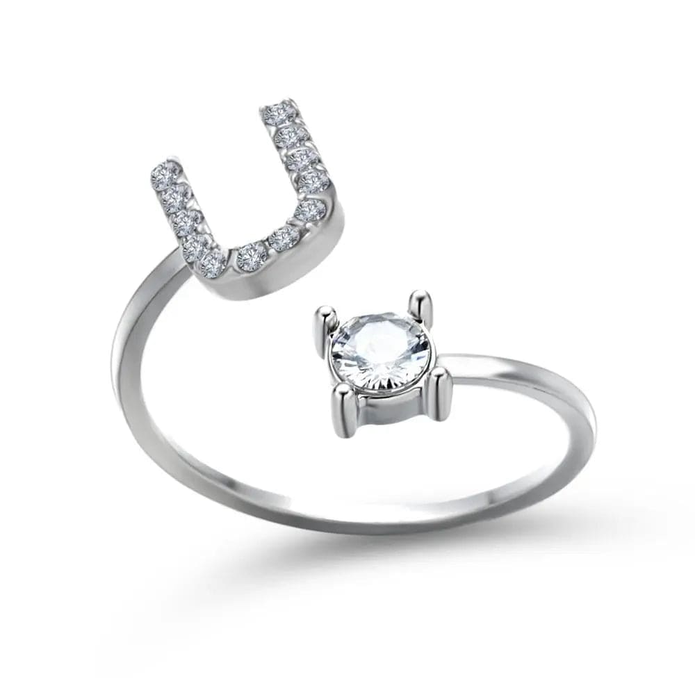Adjustable Initial Ring - Letters A-Z - Hidden Forever