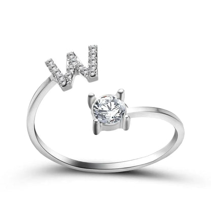 Adjustable Initial Ring - Letters A-Z - Hidden Forever
