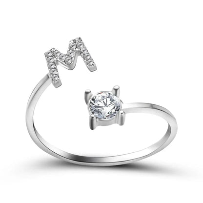 Adjustable Initial Ring - Letters A-Z - Hidden Forever