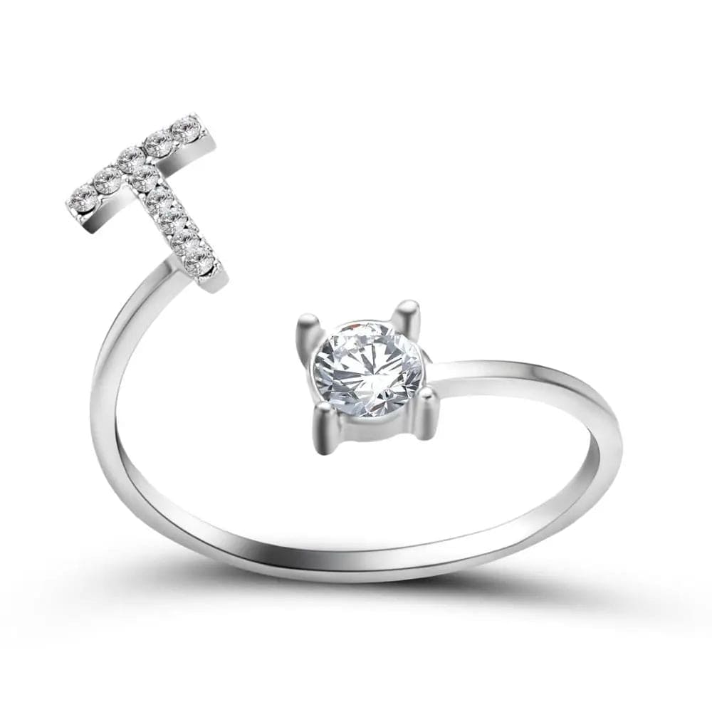 Adjustable Initial Ring - Letters A-Z - Hidden Forever