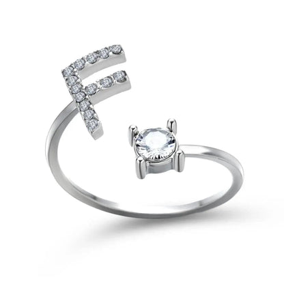 Adjustable Initial Ring - Letters A-Z - Hidden Forever