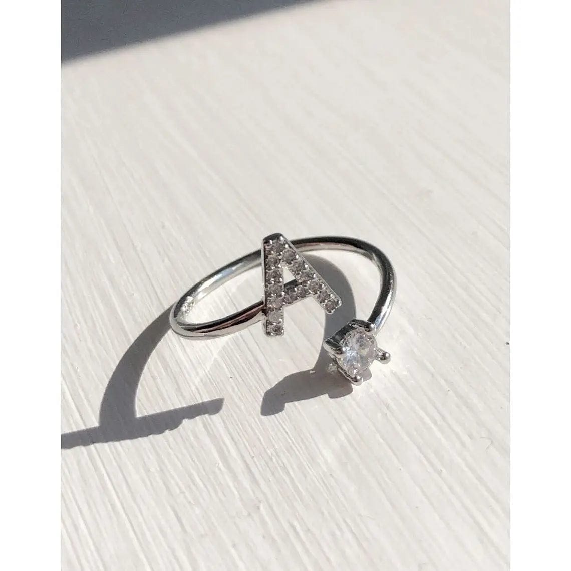 Adjustable Initial Ring - Letters A-Z - Hidden Forever