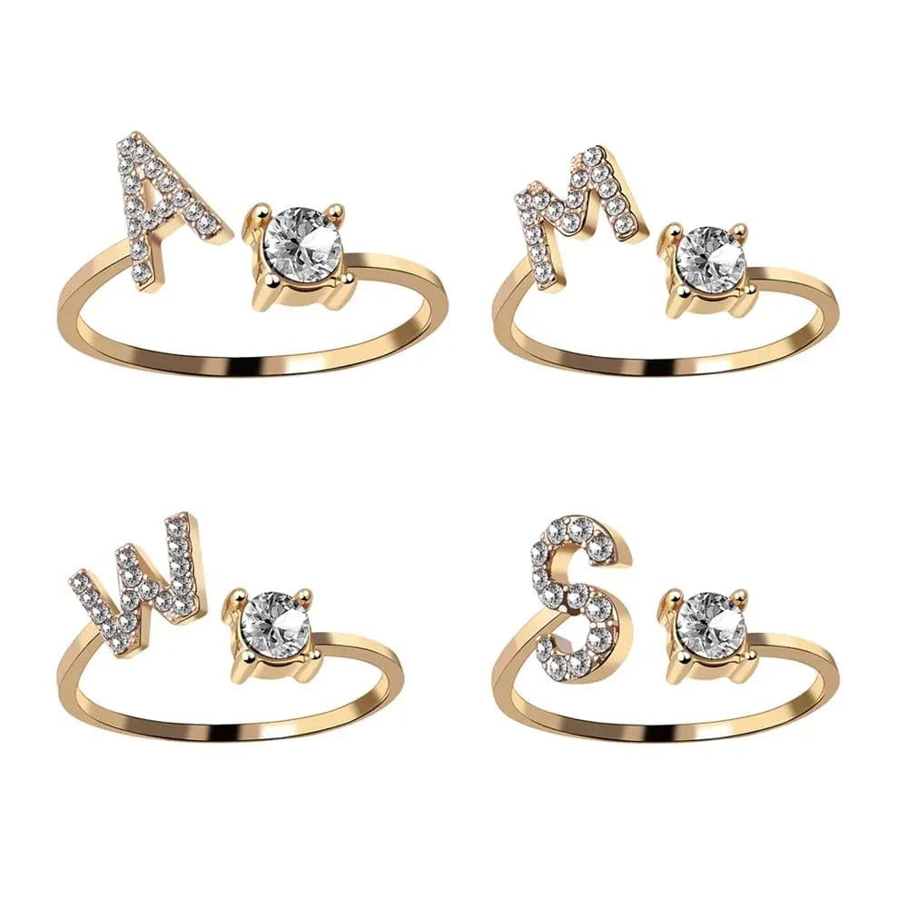 Adjustable Initial Ring - Letters A-Z - Hidden Forever