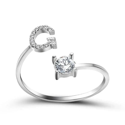 Adjustable Initial Ring - Letters A-Z - Hidden Forever