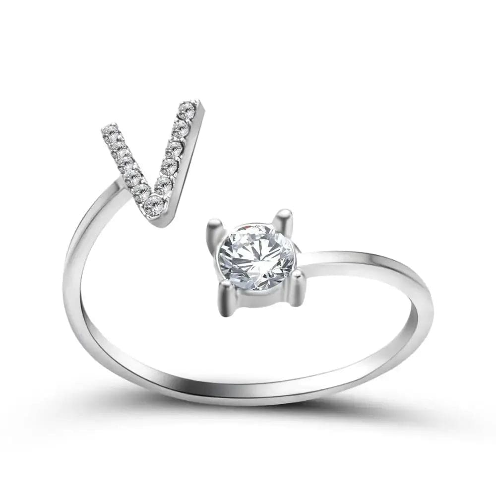 Adjustable Initial Ring - Letters A-Z - Hidden Forever