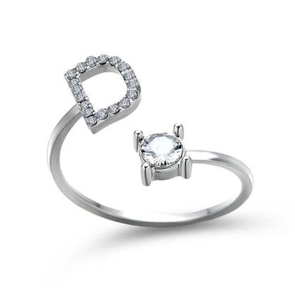 Adjustable Initial Ring - Letters A-Z - Hidden Forever