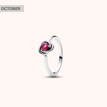 Birthstone Eternity Circle Ring - Hidden Forever