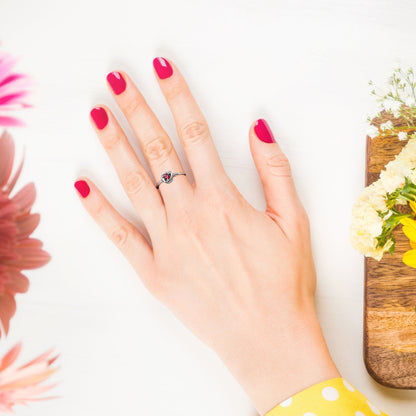 Birthstone Eternity Circle Ring - Hidden Forever