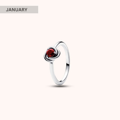 Birthstone Eternity Circle Ring - Hidden Forever