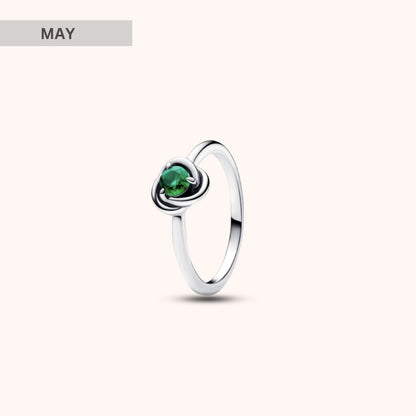 Birthstone Eternity Circle Ring - Hidden Forever