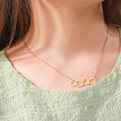 Connected Pendant Love Hearts Necklace - Hidden Forever