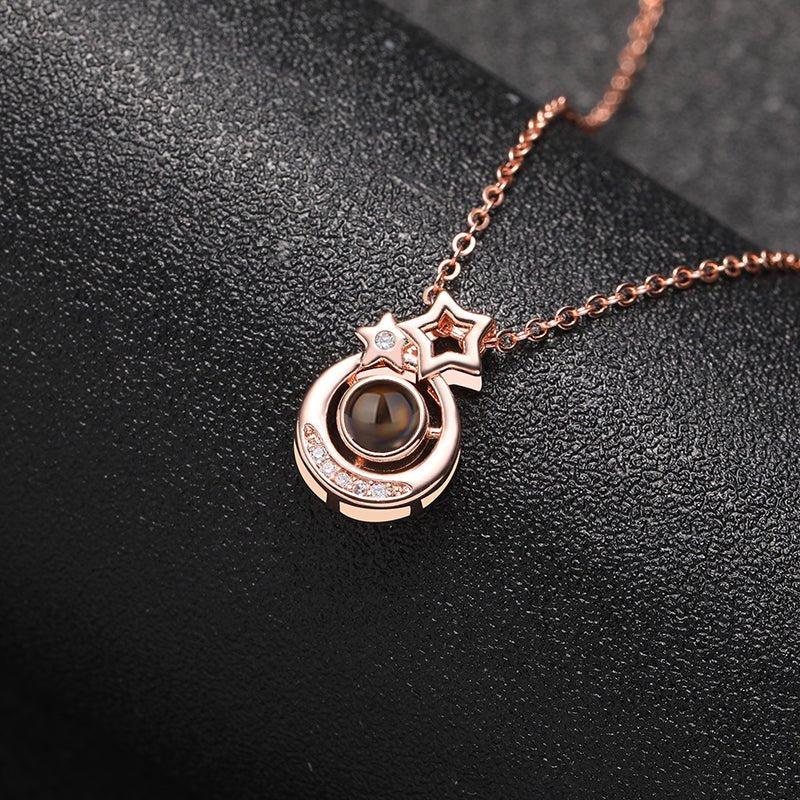 Custom Celestial Harmony Hidden Photo Necklace - Hidden Forever
