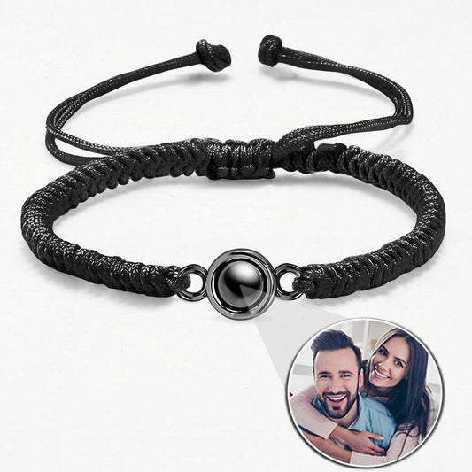 Custom Hidden Projection Photo Braided Bracelet - Hidden Forever