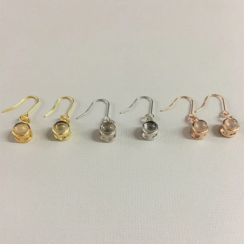 Custom Photo Projection Dainty Earrings - Hidden Forever