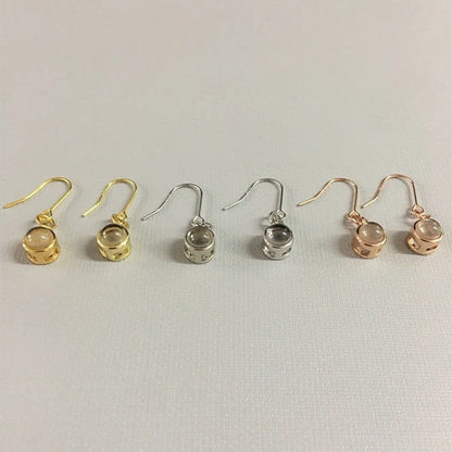 Custom Photo Projection Dainty Earrings - Hidden Forever