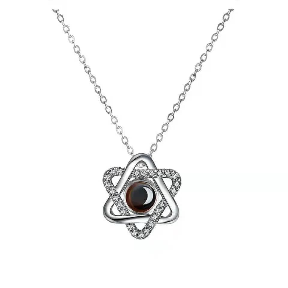 Custom Photo Projection Hexagon Pendant Necklace - Hidden Forever