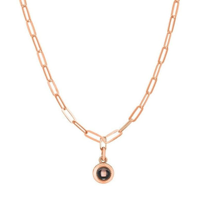 Custom Photo Projection Link Chain Zircon Gem Necklace - Hidden Forever